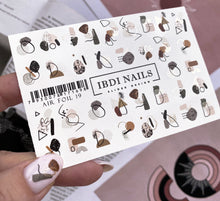 Load image into Gallery viewer, IBDI NAILS slider AIR FOIL 19 - Abstracts Browns, Black &amp; Gold