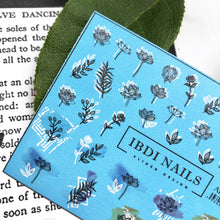 Load image into Gallery viewer, IBDI NAILS - AIR  slider 164- Black &amp; White leaf and floral pattern