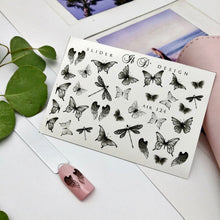 Load image into Gallery viewer, IBDI NAILS - AIR  slider 124 - Black Butterflies and dragonflies