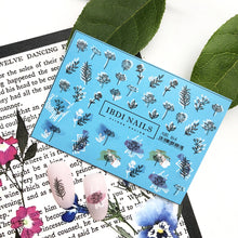 Load image into Gallery viewer, IBDI NAILS - AIR  slider 164- Black &amp; White leaf and floral pattern