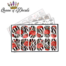 Load image into Gallery viewer, Zebra and Giant red roses