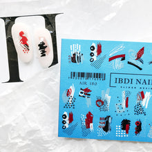 Load image into Gallery viewer, IBDI NAILS - AIR  slider 180 - Abstract Pattern, White, Black &amp; Red