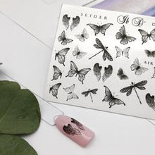 Load image into Gallery viewer, IBDI NAILS - AIR  slider 124 - Black Butterflies and dragonflies