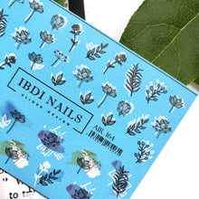 Load image into Gallery viewer, IBDI NAILS - AIR  slider 164- Black &amp; White leaf and floral pattern