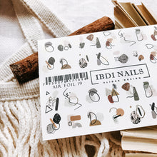 Load image into Gallery viewer, IBDI NAILS slider AIR FOIL 19 - Abstracts Browns, Black &amp; Gold