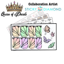 Load image into Gallery viewer, Pastel wing and hand drawn butterlies