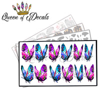 Load image into Gallery viewer, Watercolour butterflies pink and blue