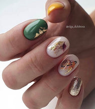Load image into Gallery viewer, IBDI NAILS slider AIR FOIL 28 - Floral &amp; Gold Accents