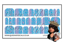Load image into Gallery viewer, Pink &amp; Blue Snakeskin NAIL WRAP