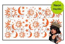 Load image into Gallery viewer, Neon/Day GLO Sun &amp; Moon decal