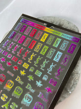 Load image into Gallery viewer, RAINBOW METALLIC Logo Nail Art Sheet MIXED