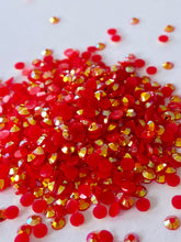 Load image into Gallery viewer, 3mm Jelly Crystals (qty 200) - RED JELLY AB GOLD