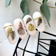 Load image into Gallery viewer, IBDI NAILS slider AIR FOIL 8 - Gold &amp; Black Leaves