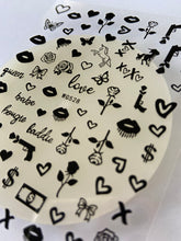 Load image into Gallery viewer, BOUGIE LOVE Nail Art Stickers - Black