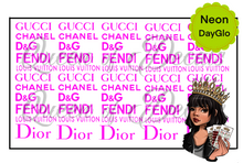 Load image into Gallery viewer, Neon/Day GLO Designer words decal