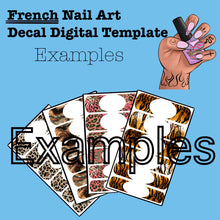 Load image into Gallery viewer, FRENCH Nail Art Decal Template DIGITAL FILE - Create your own nail decals