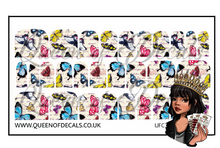 Load image into Gallery viewer, Butterflies &amp; Script NAIL WRAP