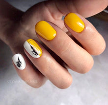 Load image into Gallery viewer, IBDI NAILS - AIR  slider 162 - black and White leaves &amp; Stems