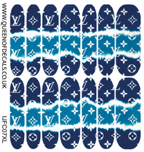 Load image into Gallery viewer, LV Signature Print (Blue TyeDye)NAIL WRAP