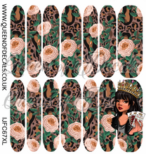 Load image into Gallery viewer, Leopard &amp; Cream Roses NAIL WRAP