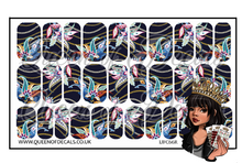 Load image into Gallery viewer, Navy Paisley &amp; Chains NAIL WRAP