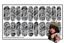 Load image into Gallery viewer, Mo Money - Black n White NAIL WRAP