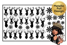 Load image into Gallery viewer, Metallic Christmas Stags &amp; snowflakes