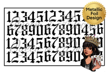 Load image into Gallery viewer, Metallic Old English Numbers