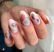 Load image into Gallery viewer, IBDI NAILS slider - COLORFUL 106 - Feathers, Florals, &amp; Fluttering
