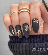 Load image into Gallery viewer, IBDI NAILS slider - AIR FOIL 13 - Gold &amp; Black Floral Sketches