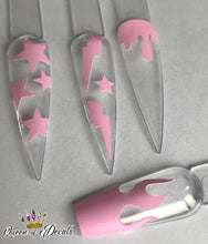 Load image into Gallery viewer, Summer Pastel ‘DRIPS’ vinyl nail art stickers
