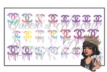 Load image into Gallery viewer, Holographic designer inspired Decals (drippy CC)
