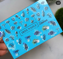 Load image into Gallery viewer, IBDI NAILS - AIR  slider 164- Black &amp; White leaf and floral pattern