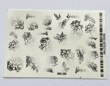 Load image into Gallery viewer, MilliArt Nails - Black &amp; White floral fade