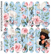 Load image into Gallery viewer, Blue &amp; Pink Roses NAIL WRAP