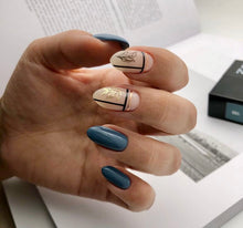 Load image into Gallery viewer, IBDI NAILS slider - AIR FOIL 13 - Gold &amp; Black Floral Sketches