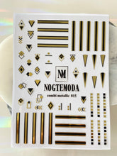 Load image into Gallery viewer, COMBI METALLIC 015 Gold &amp; Black Geo and stripes