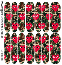 Load image into Gallery viewer, Camo Heart NAIL WRAP