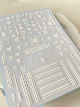 Load image into Gallery viewer, NOGTEMODA Nail stickers 008 - White Stripes and shapes