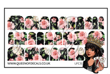 Load image into Gallery viewer, Black &amp; Pink Roses NAIL WRAP