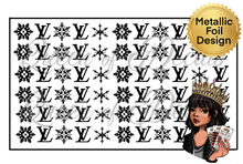 Load image into Gallery viewer, Metallic LV Monogram with signature logo snowflakes