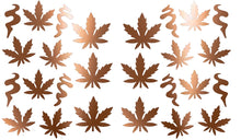 Load image into Gallery viewer, ‘Stoner Babe’ rose gold hemp leaves and smoke