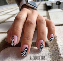 Load image into Gallery viewer, IBDI NAILS - AIR  slider 165 Black and White Wave Pattern
