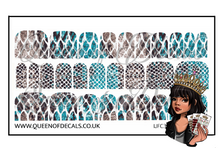 Load image into Gallery viewer, Greige &amp; Blue Snake NAIL WRAP