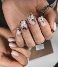 Load image into Gallery viewer, IBDI NAILS slider - AIR FOIL 13 - Gold &amp; Black Floral Sketches