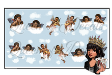 Load image into Gallery viewer, Cute Cherubs on Clouds Full Cover (dark skin-tone)