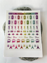 Load image into Gallery viewer, RAINBOW METALLIC Logo Nail Art Sheet MIXED