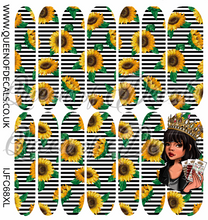 Load image into Gallery viewer, SUNFLOWERS &amp; Stripes NAIL WRAP