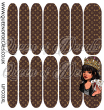 Load image into Gallery viewer, LV Signature Print (Brown) NAIL WRAP