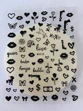 Load image into Gallery viewer, BOUGIE LOVE Nail Art Stickers - Black
